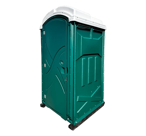 Green standard portable toilet.