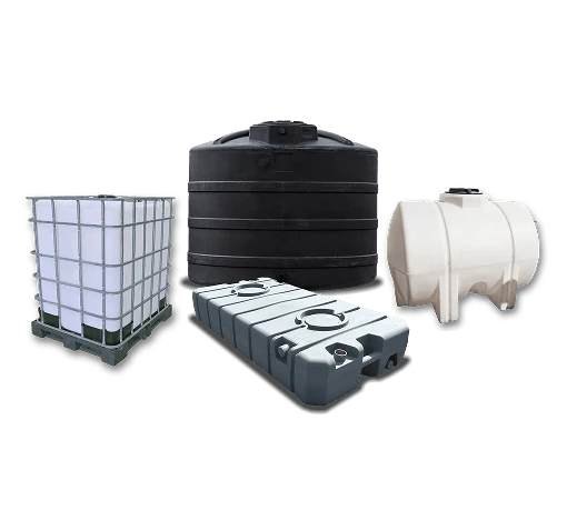 Fresh water and wastewater holding tanks grouped together.